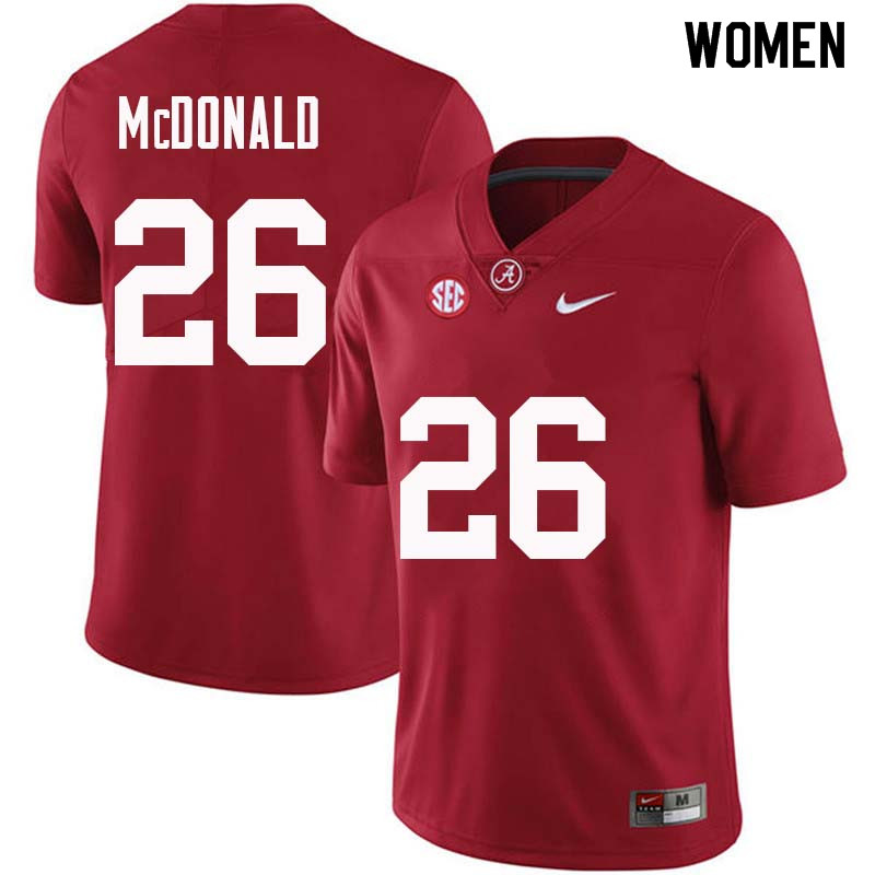 Women #26 Kyriq McDonald Alabama Crimson Tide College Football Jerseys Sale-Crimson
